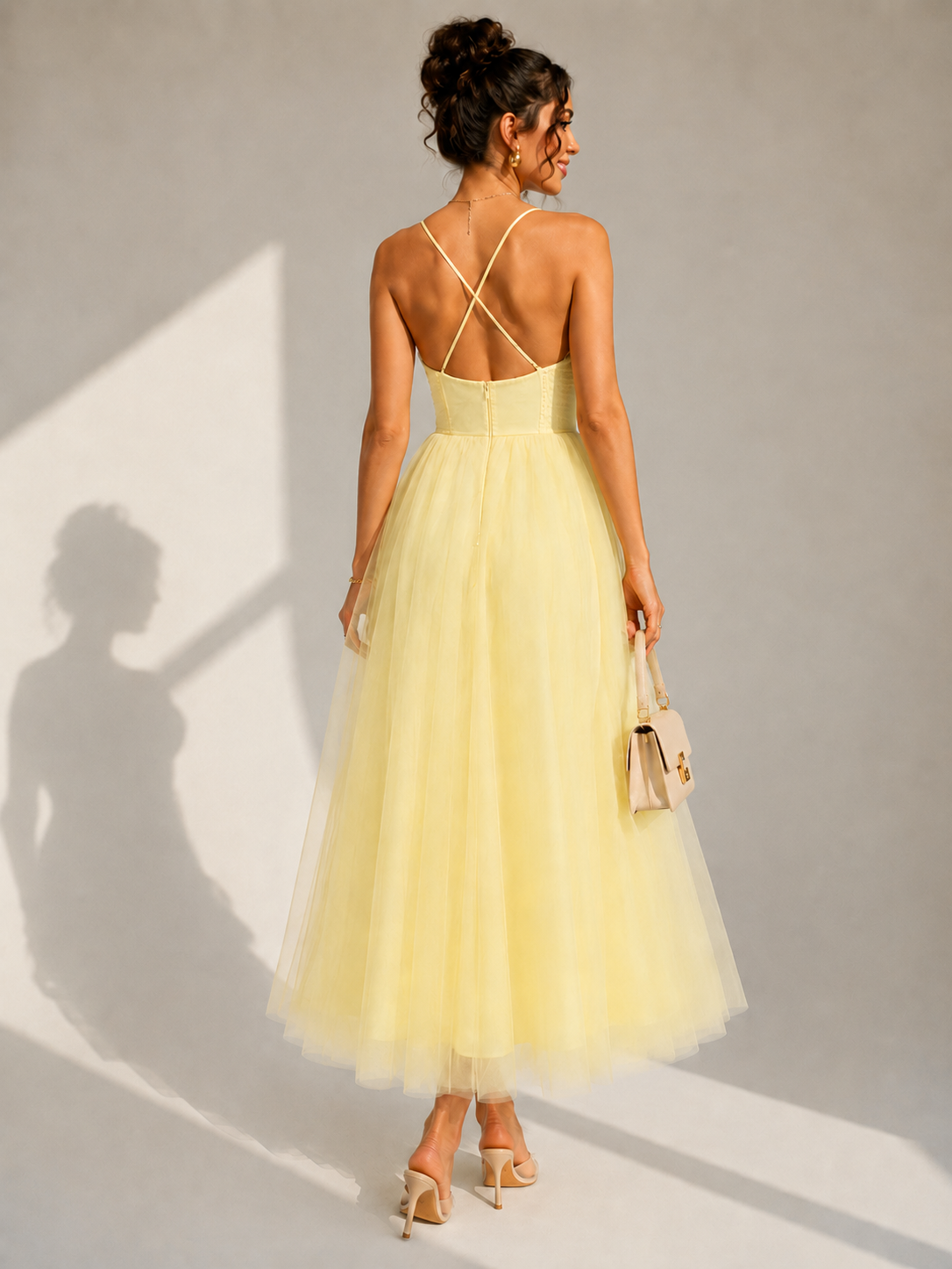 Gina | Vestido Midi com Cintura Marcada