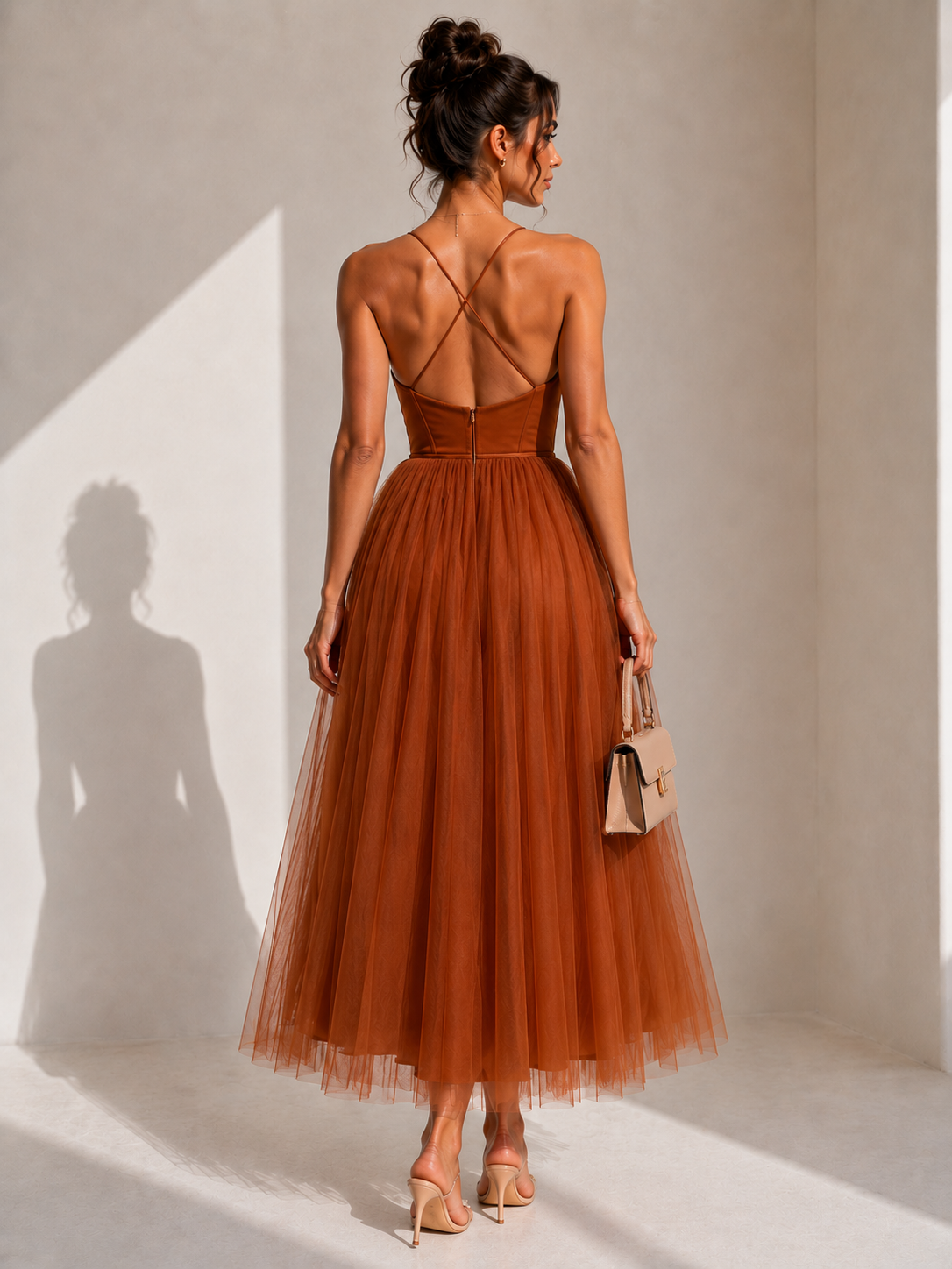 Gina | Vestido Midi com Cintura Marcada