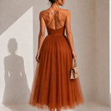 Gina | Vestido Midi com Cintura Marcada