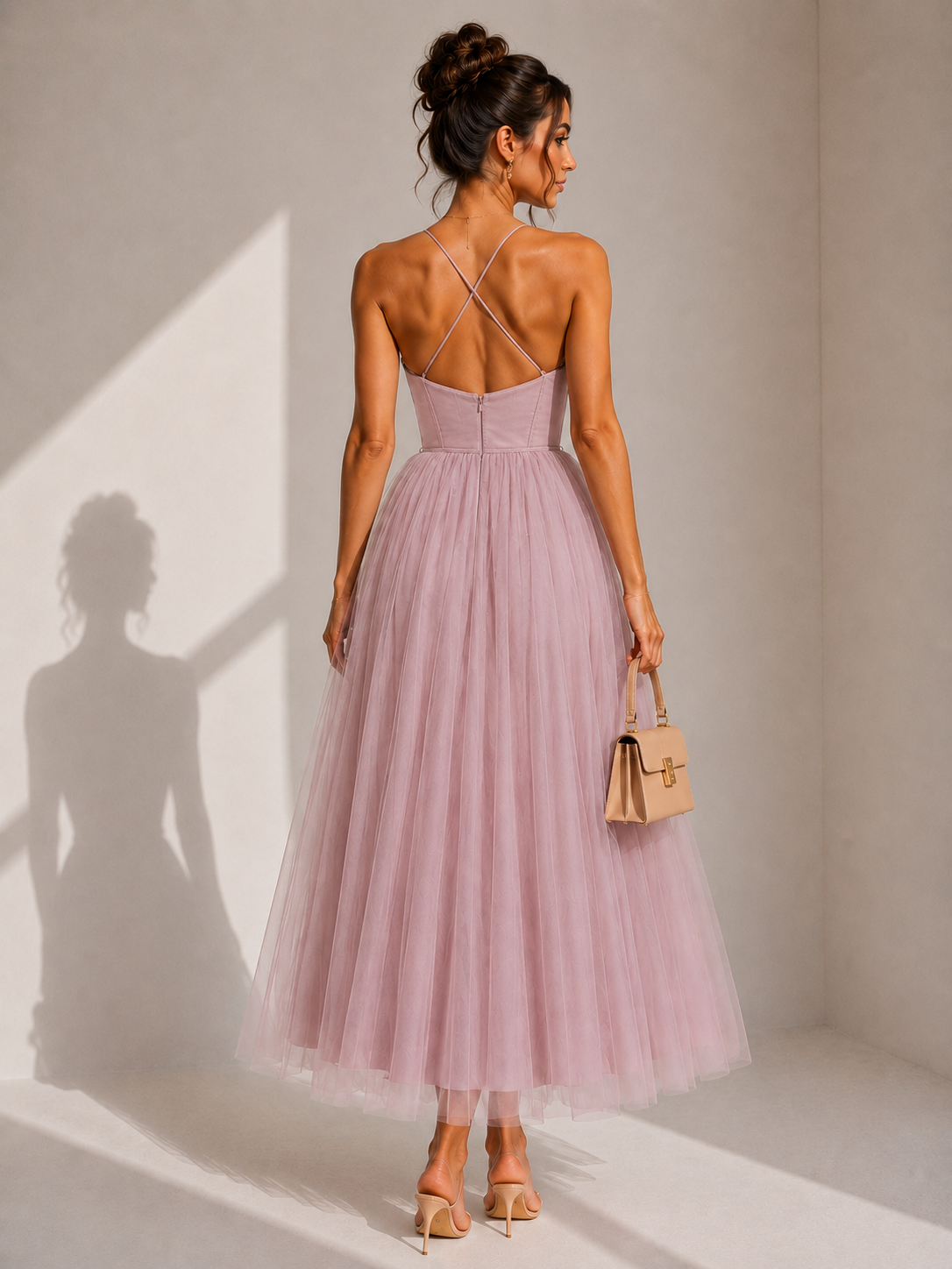Gina | Vestido Midi com Cintura Marcada