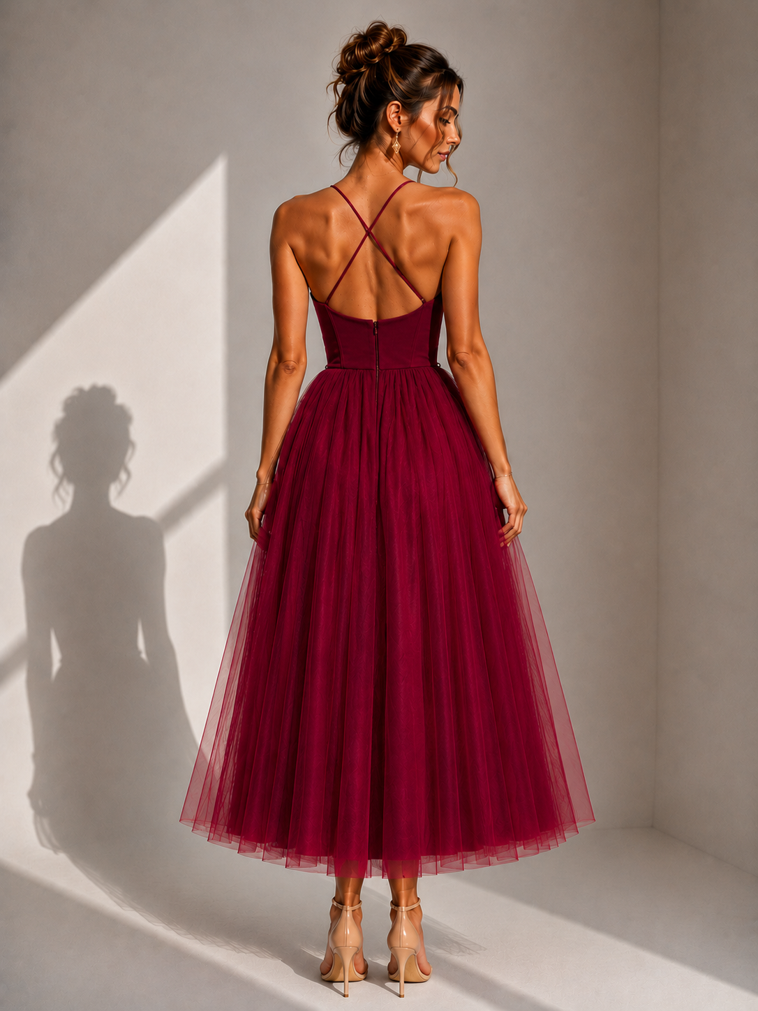 Gina | Vestido Midi com Cintura Marcada