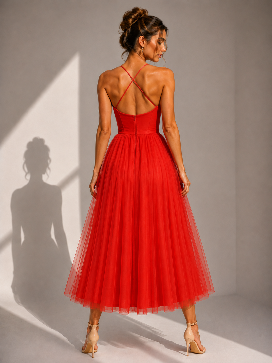 Gina | Vestido Midi com Cintura Marcada