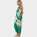 Filipa - Calças Jardineira Estampadas Confortáveis
