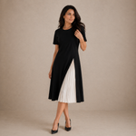 Leila | Vestido Midi com Painel Entrelaçado