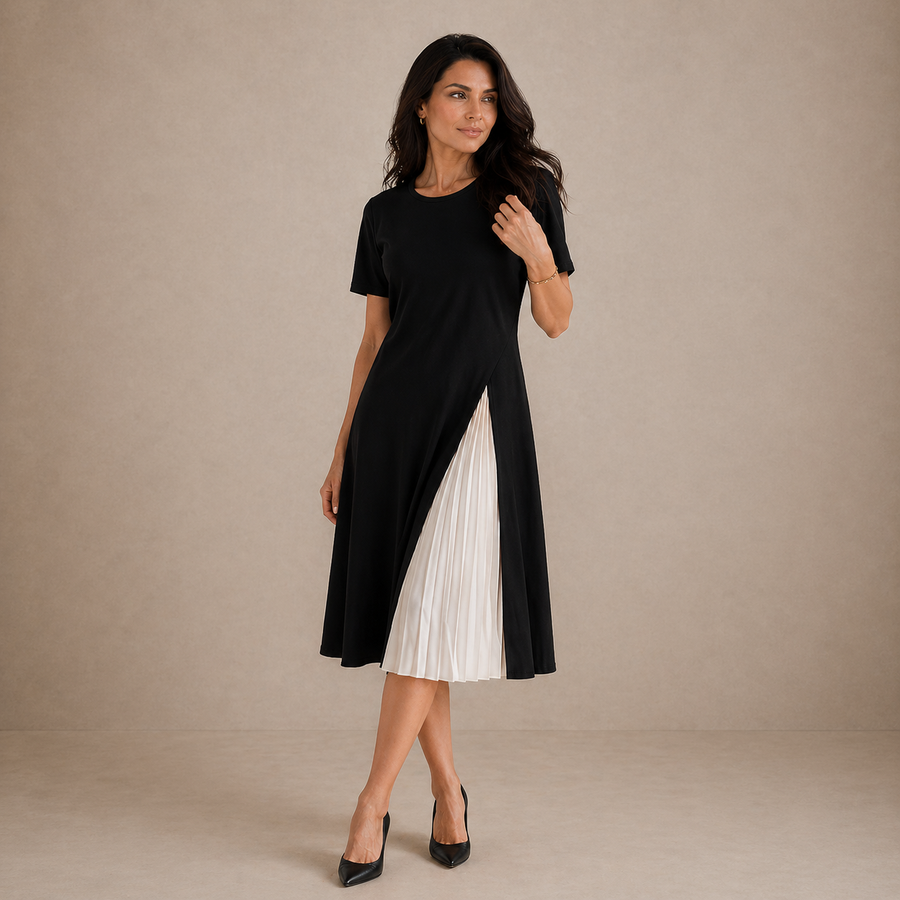 Leila | Vestido Midi com Painel Entrelaçado