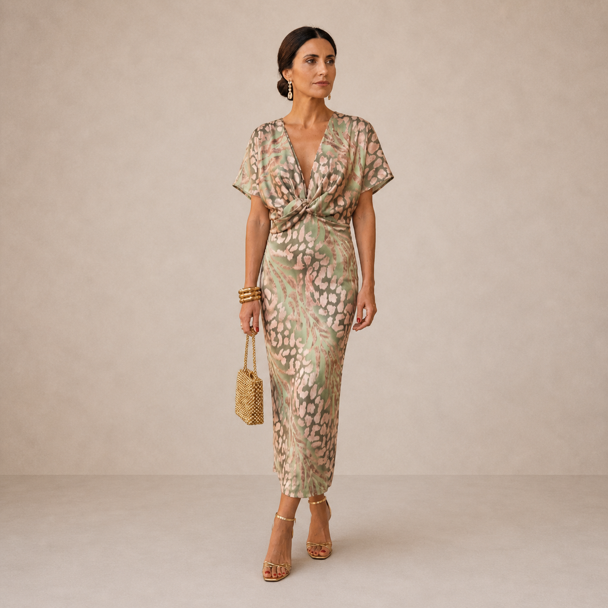 Carla | Vestido Midi com Mangas de Folho