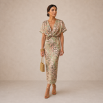 Carla | Vestido Midi com Mangas de Folho