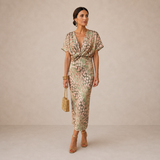 Carla | Vestido Midi com Mangas de Folho