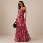 Paloma | Vestido Maxi Estampado de Um Ombro