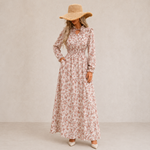 Mara | Vestido Maxi Romântico de Manga Comprida