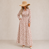 Mara | Vestido Maxi Romântico de Manga Comprida