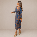 Juliana | Vestido Midi com Decote em V e Cinto