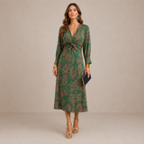Juliana | Vestido Midi com Decote em V e Cinto
