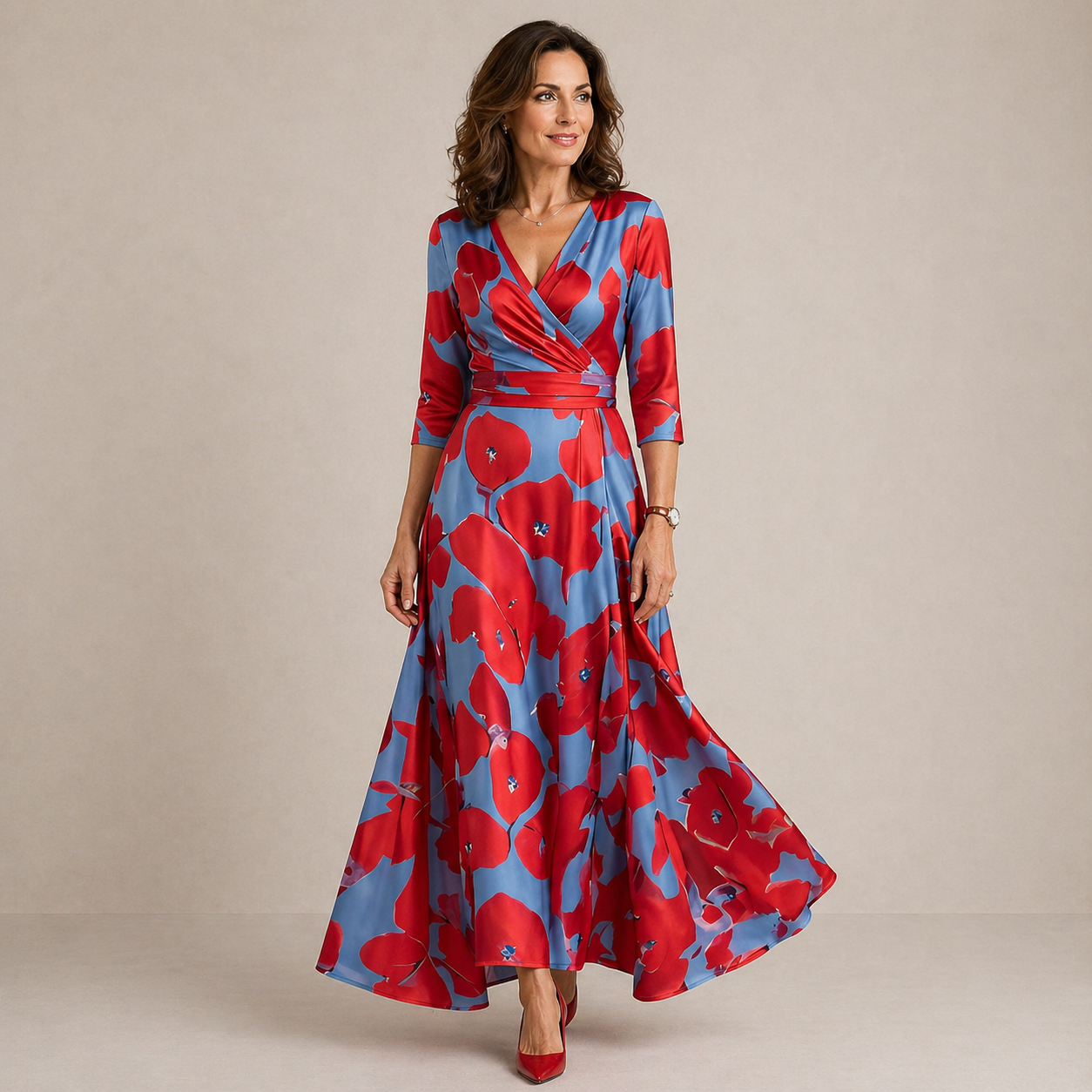 Luna | Vestido Maxi Floral Cruzado