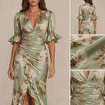 Carina | Vestido Maxi Floral Franzido