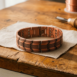 Pulseira de Elos Larga em Cobre Oxidado | Homem