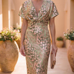 Carla | Vestido Midi com Mangas de Folho