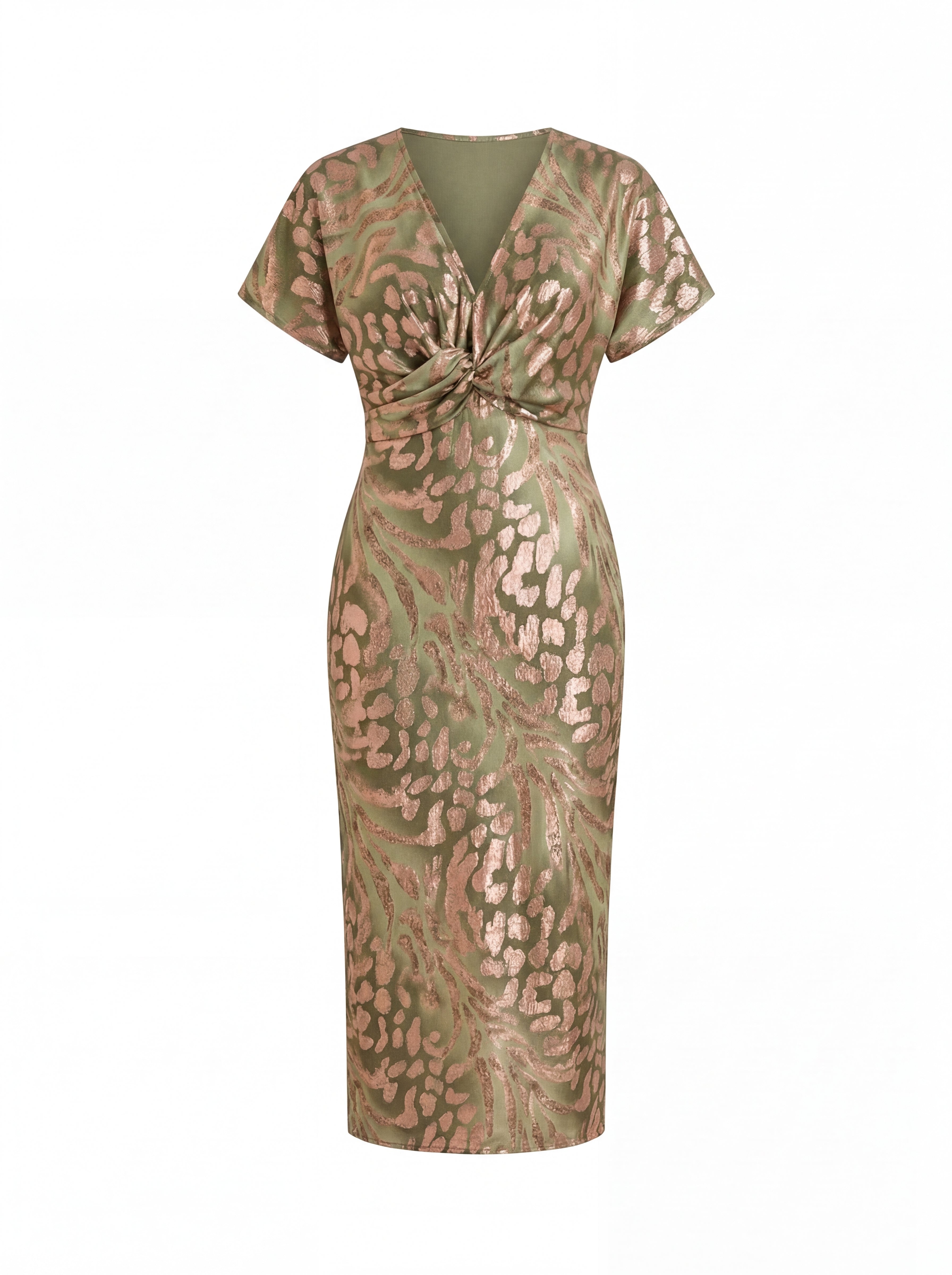 Carla | Vestido Midi com Mangas de Folho
