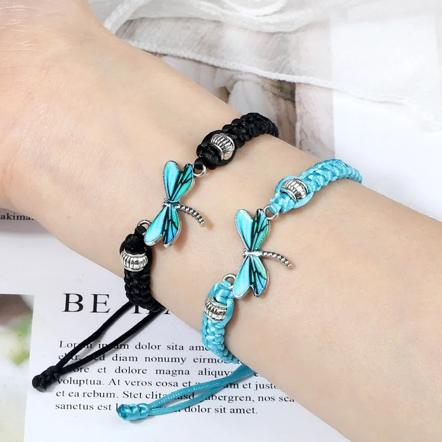 Bracelet tissé main Rêves de libellules