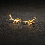 Boucles d'oreilles clous en bois de cerf