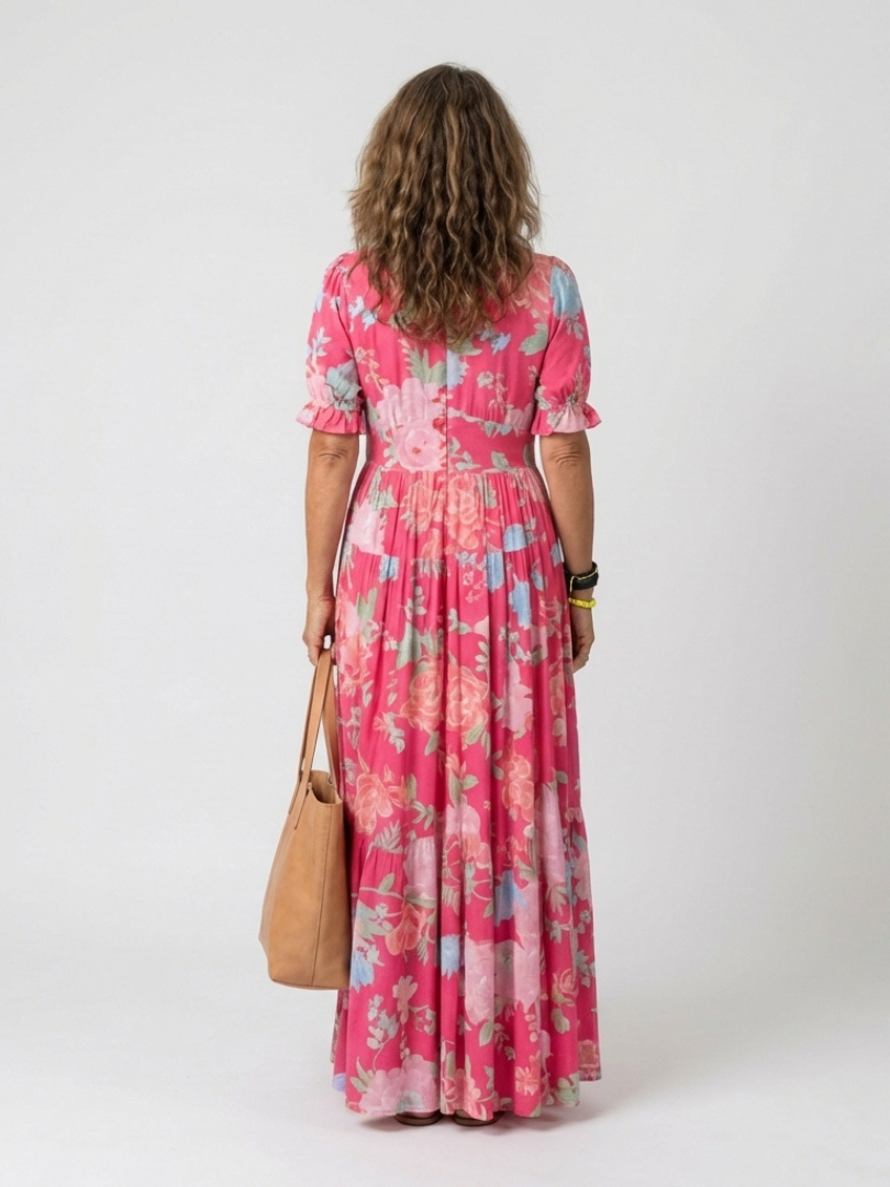 Yara | Vestido Maxi Floral com Decote em V
