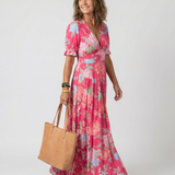 Yara | Vestido Maxi Floral com Decote em V