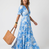 Yara | Vestido Maxi Floral com Decote em V