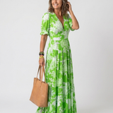 Yara | Vestido Maxi Floral com Decote em V