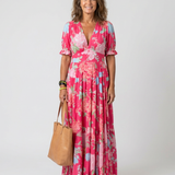 Yara | Vestido Maxi Floral com Decote em V