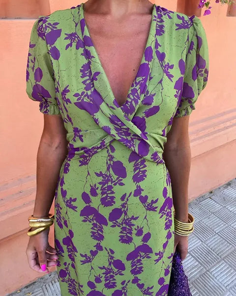 MARÍA | VIBRANT FLORAL WRAP DRESS