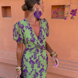 MARÍA | VIBRANT FLORAL WRAP DRESS