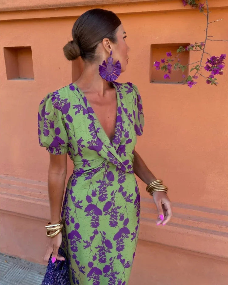 MARÍA | VIBRANT FLORAL WRAP DRESS
