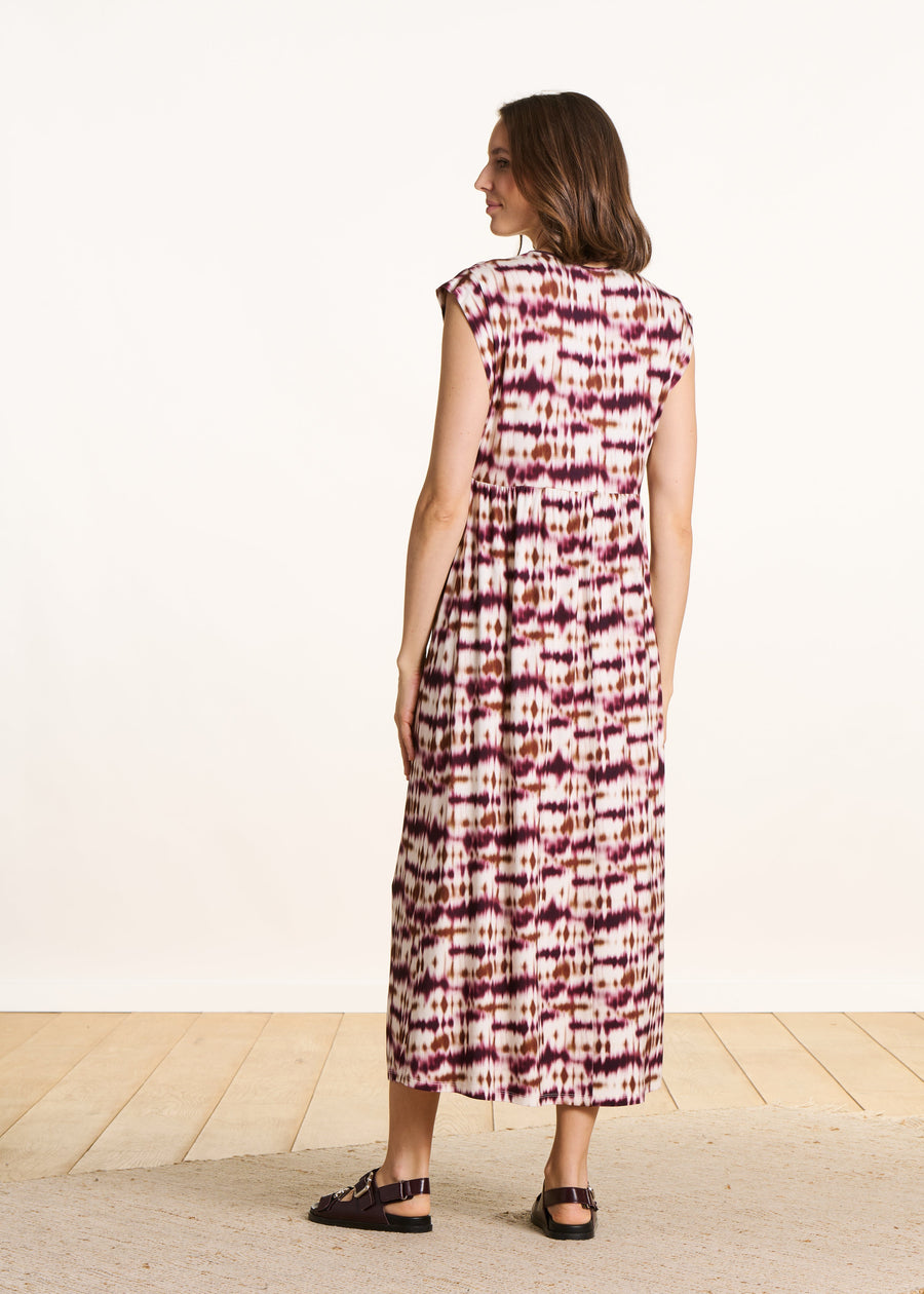 Beatriz | Vestido Midi Tie & Dye com Decote em V
