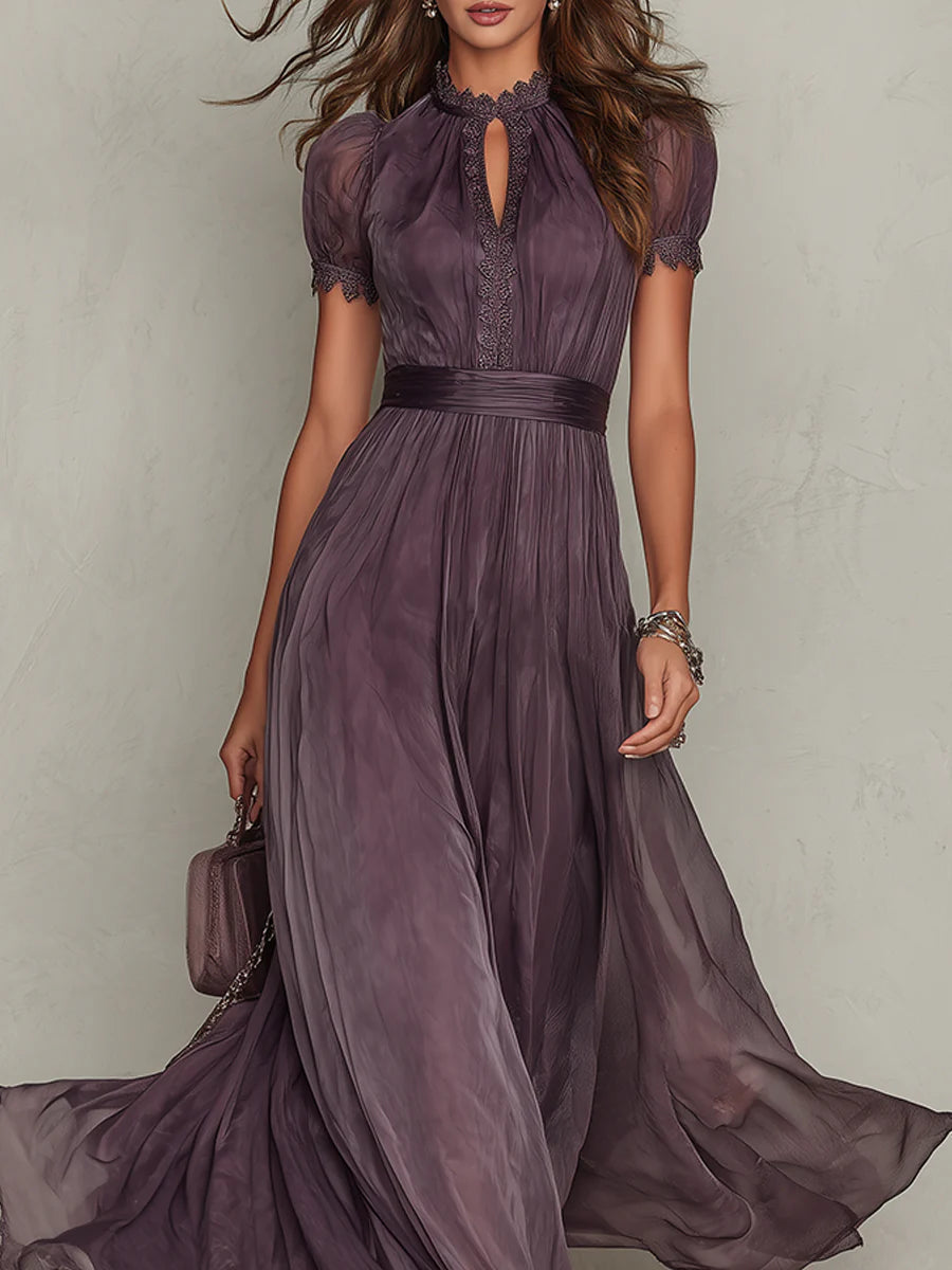 Alba | Vestido Midi Plissado com Mangas Balão