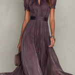 Alba | Vestido Midi Plissado com Mangas Balão