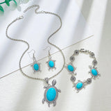 Ensemble de bijoux tortue turquoise