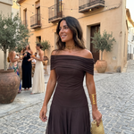 Paloma | Vestido Maxi Estampado de Um Ombro