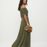 Paloma | Vestido Maxi Estampado de Um Ombro