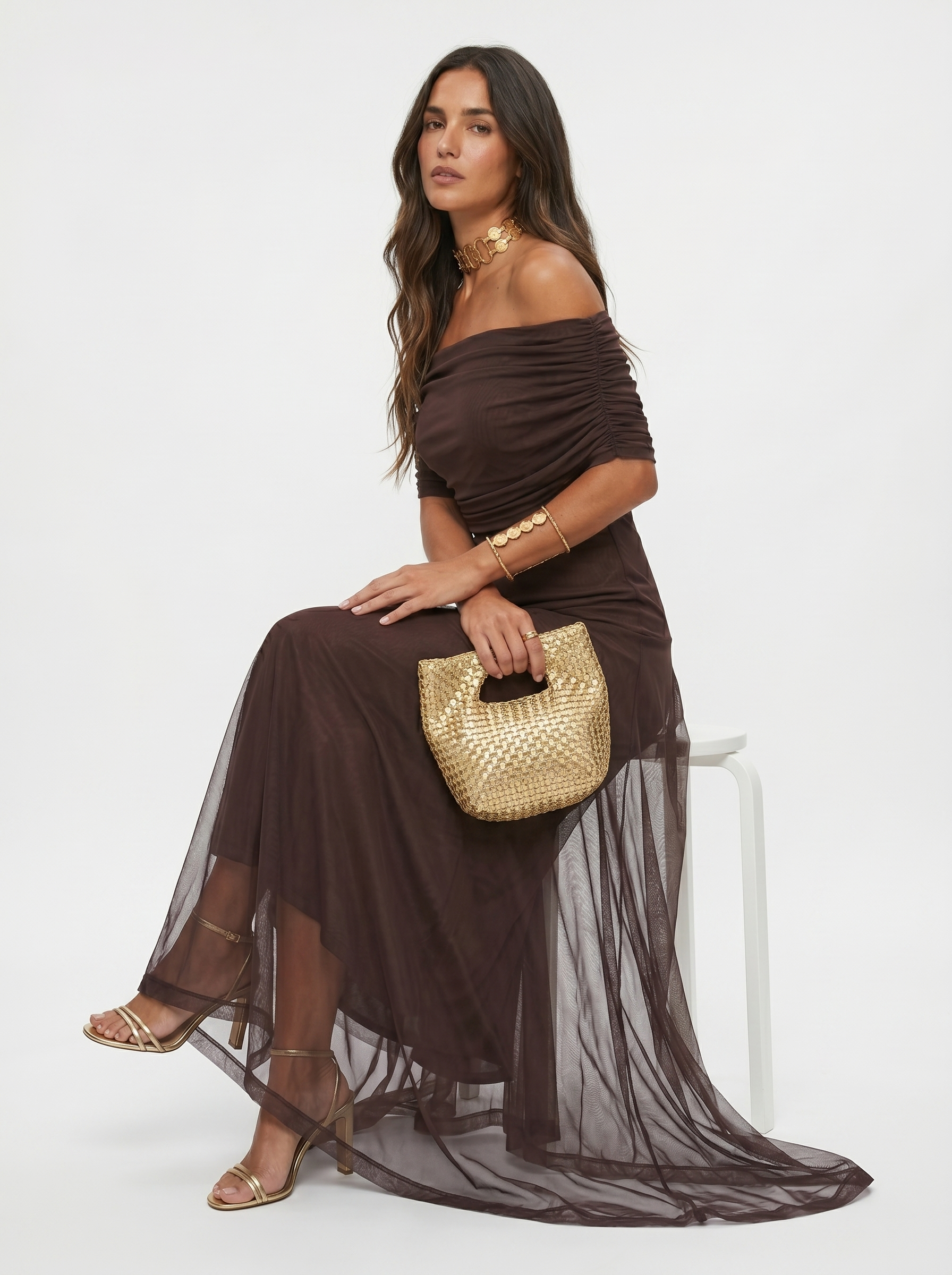 Paloma | Vestido Maxi Estampado de Um Ombro