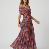 Vestido longo com decote em V
