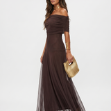 Paloma | Vestido Maxi Estampado de Um Ombro