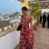 Paloma | Vestido Maxi Estampado de Um Ombro