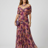Vestido longo com decote em V