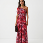 Paloma | Vestido Maxi Estampado de Um Ombro