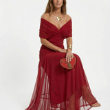 Vestido longo com decote em V