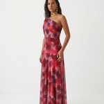 Paloma | Vestido Maxi Estampado de Um Ombro