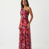 Paloma | Vestido Maxi Estampado de Um Ombro