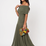 Paloma | Vestido Maxi Estampado de Um Ombro