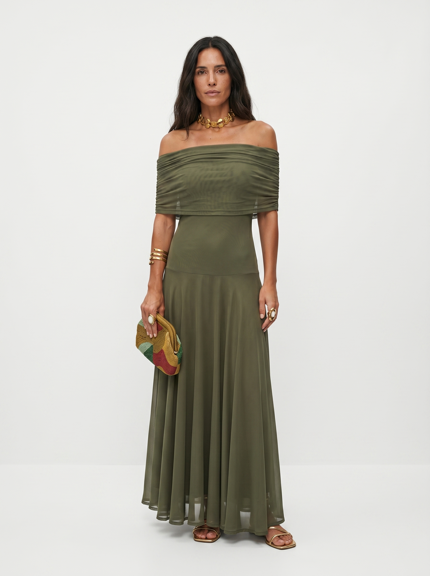 Paloma | Vestido Maxi Estampado de Um Ombro