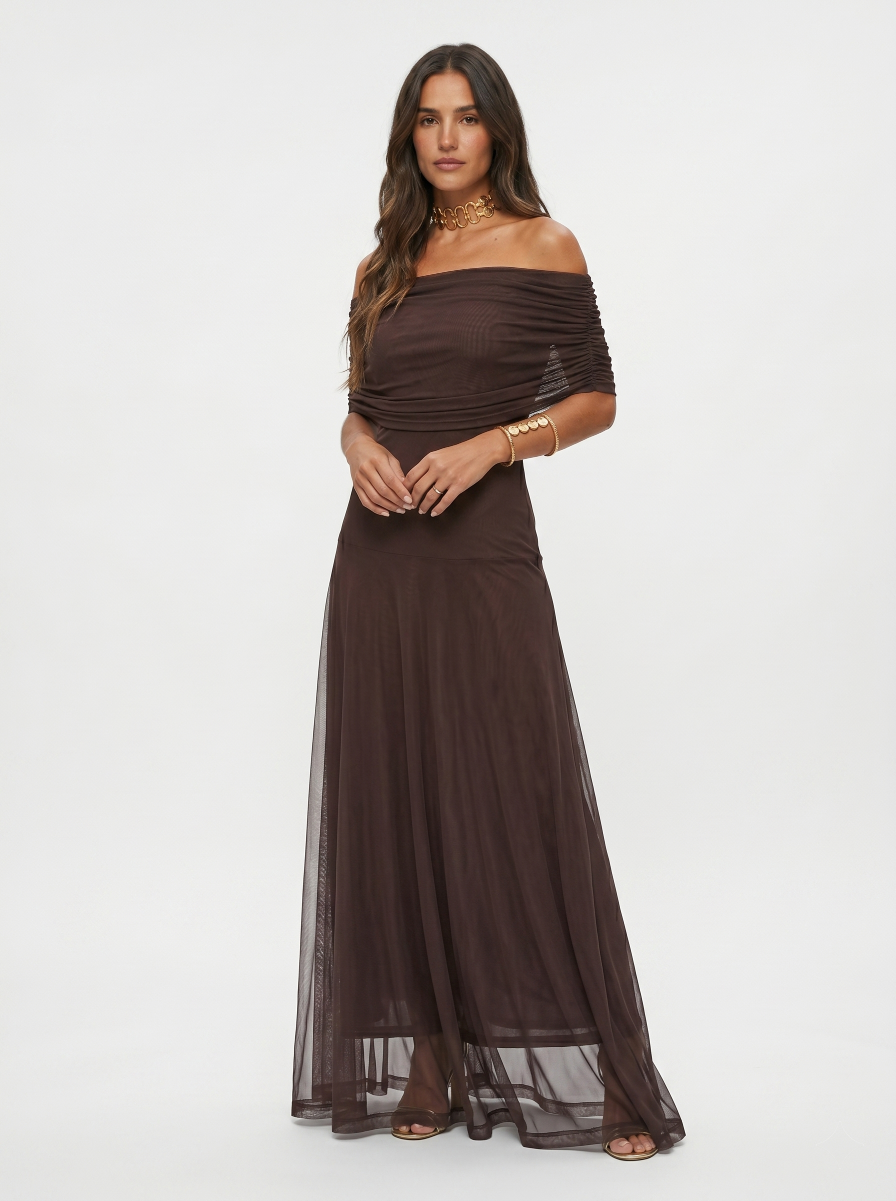 Paloma | Vestido Maxi Estampado de Um Ombro